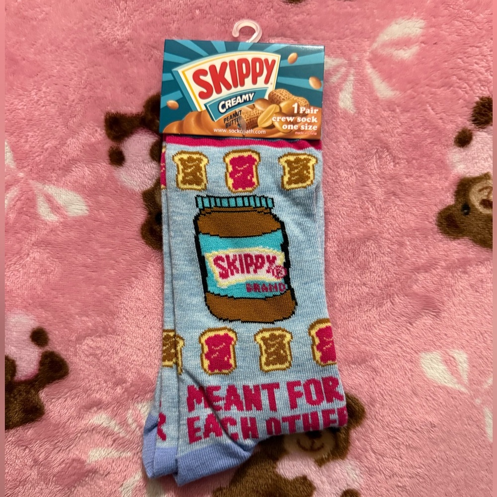 Skippy Peanut Butter Creamy Themed Socks (1 Pair)